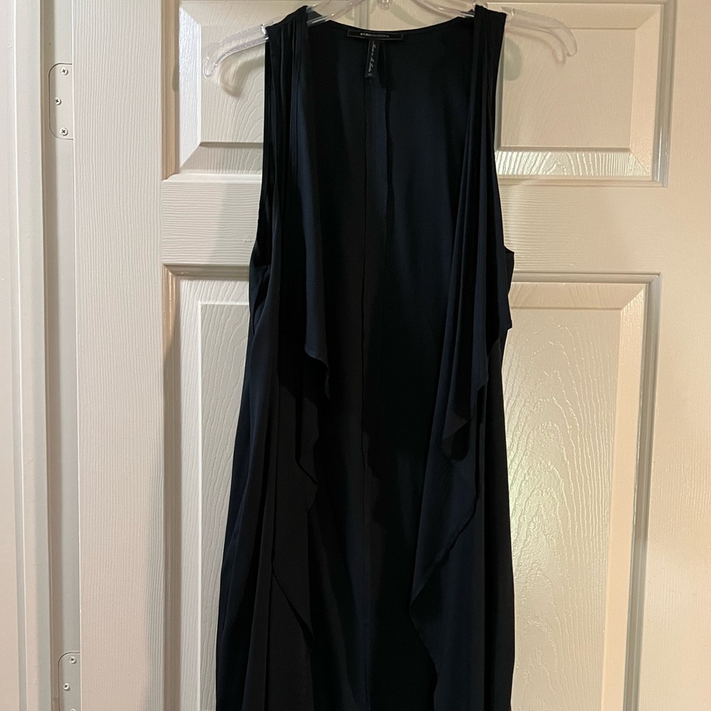 New - Never worn BCBG Black long vest 100% Rayon